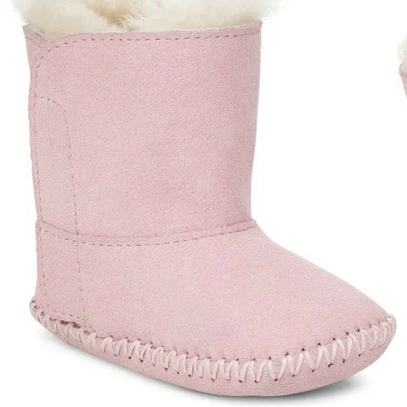 NIB‎ UGG INFANT SUEDE SHEARLING BOOTIES PINK - Picture 1 of 9